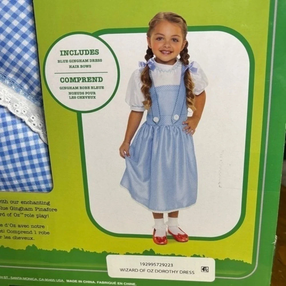 Jakks Pacific Kids Girls SZ 4-6 Dorothy Costume Halloween Wizard of Oz Play NEW